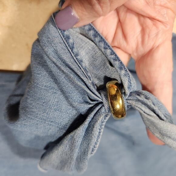 𝅺Michael, Michael Kors, Blue Denim Blouse - Sx - Picture 6 of 9